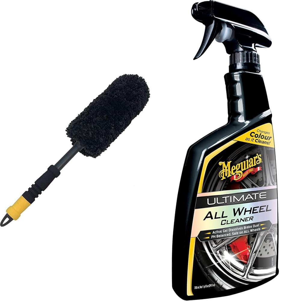 X1901EU Supreme Microfibre Wheel Brush, Large, Completely Safe Wheel Cleaning - Includes Ultimate All Wheel Cleaner Iron Remover