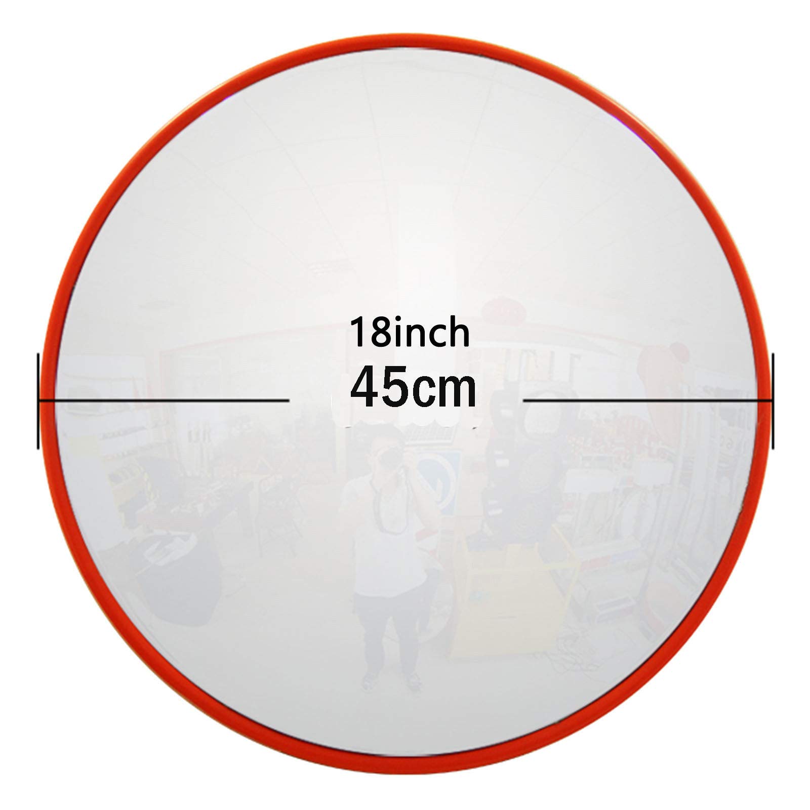 Miroir Convexe De Sécurité 45cm - Grand Angle 130° Pour Garage, Allée Ou Magasin