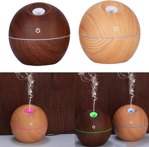 Miniatura 6 de Difusor de aceite esencial portátil USB de 4.4 fl oz humidificador ultrasónico con luces coloridas, fabricante de niebla de aromaterapia de grano de