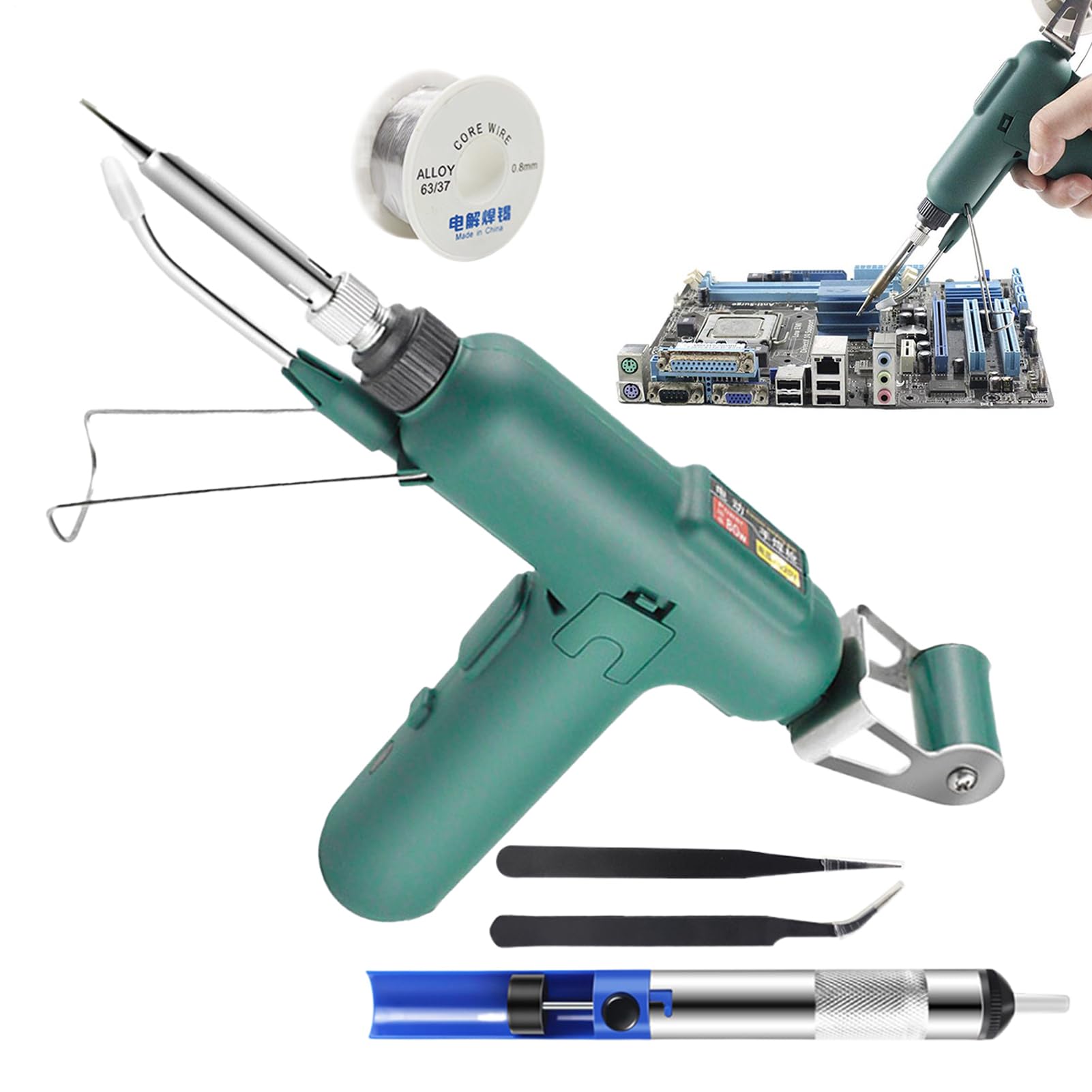 Soldering Iron Kit, 80W Rapid Heating Soldering Iron With Overheat Protection, Auto Feed Solder Welding Pen, Auto Feed Soldering Iron For Jewelry Making Electronics Repair Model Building