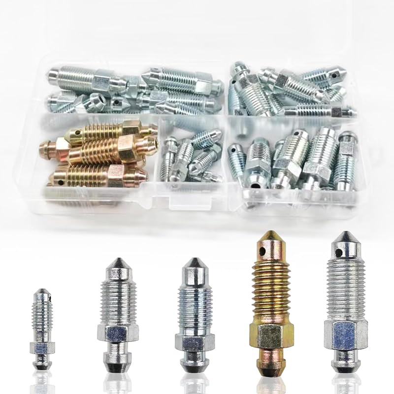 Kit de Parafusos de Sangria de Freio ZIMISI SAE e Métricos para Pinças e Cilindros de Roda – 36 unidades