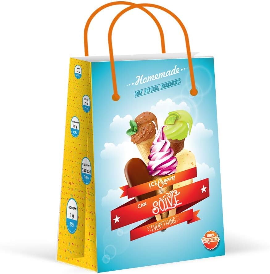 Premium Ice Cream Party Bags, Party Favor Bags, New, Treat