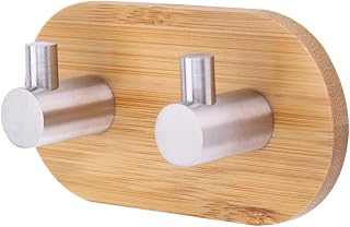 SEAFRONT Ganchos de Pared de Madera Auto Adhesivo Acero Inoxidable Clavijas de Gancho de un de Instalación Fácil Instalada Pared para Toallas Cinturones Llaves de Baño Puertas de Dormitorio (#2)
