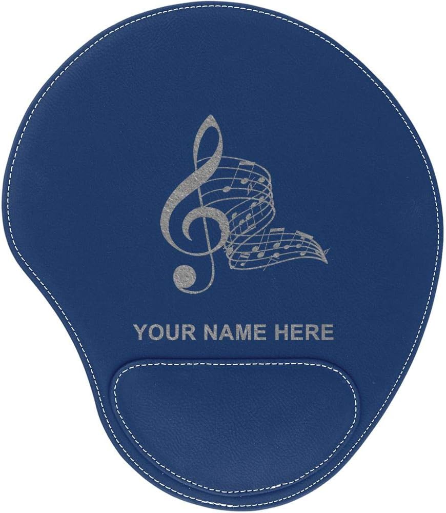LaserGram Mouse Pad, Musical Notes, Personalized Engraving Included (Dark Blue)