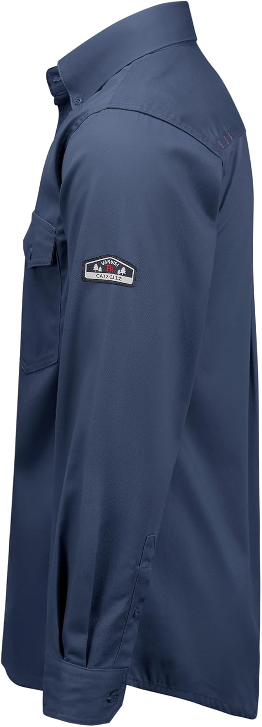 100% Cotton Mens Fr Shirts 7.5oz Flame Resistant Shirts NFPA2112 Men's Fire Retardant Welding Shirts