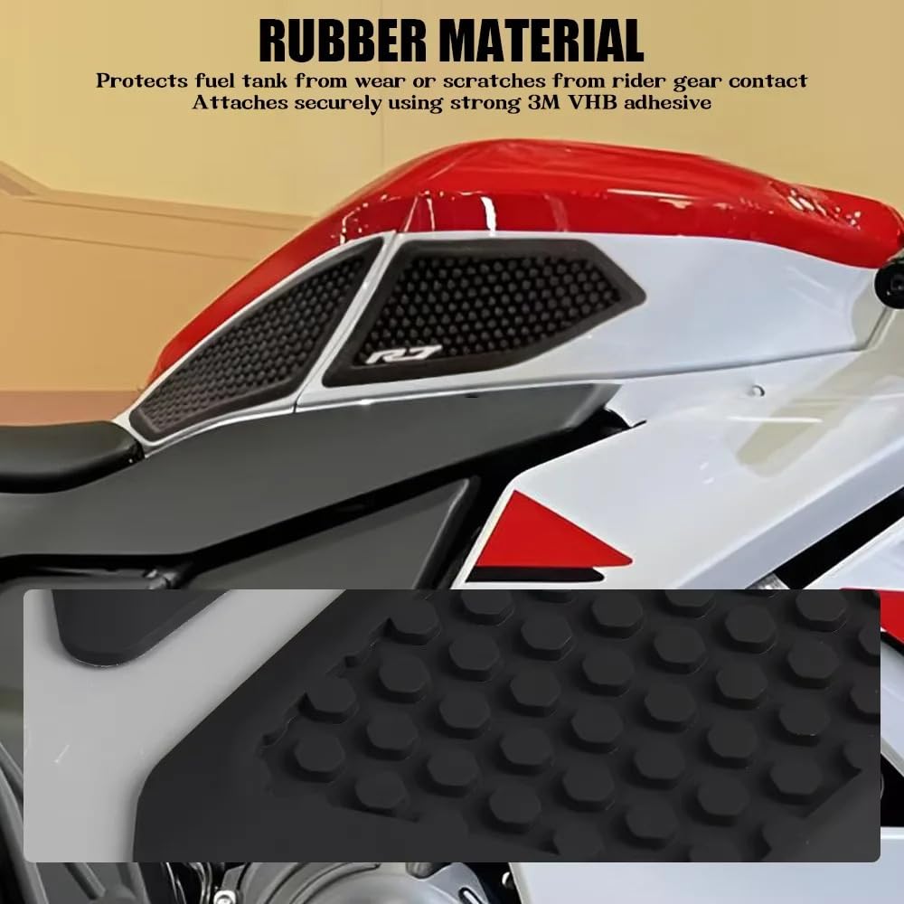 Protection de réservoir de carburant antidérapante en caoutchouc pour Yamaha YZF R7 2026