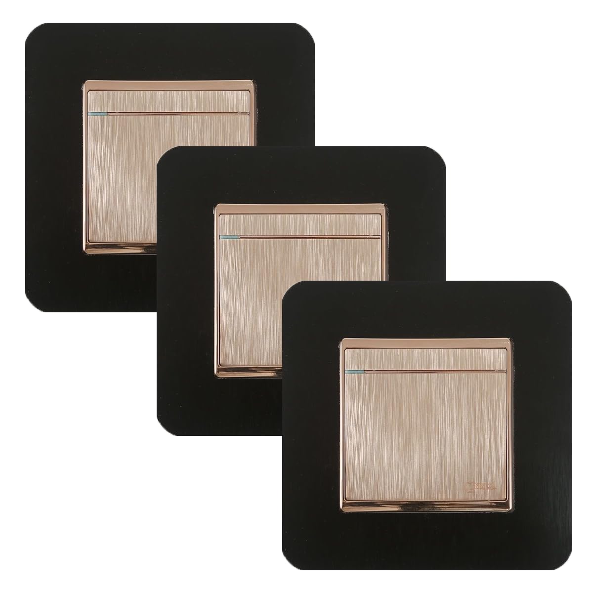 Xisfriean Black 3 Pieces Switch Surround Frame Square Light Switch Cover Sticker Plug Socket Surround For Switch Panel Or Electrical Plug Socket 8.6 X 8.6Cm