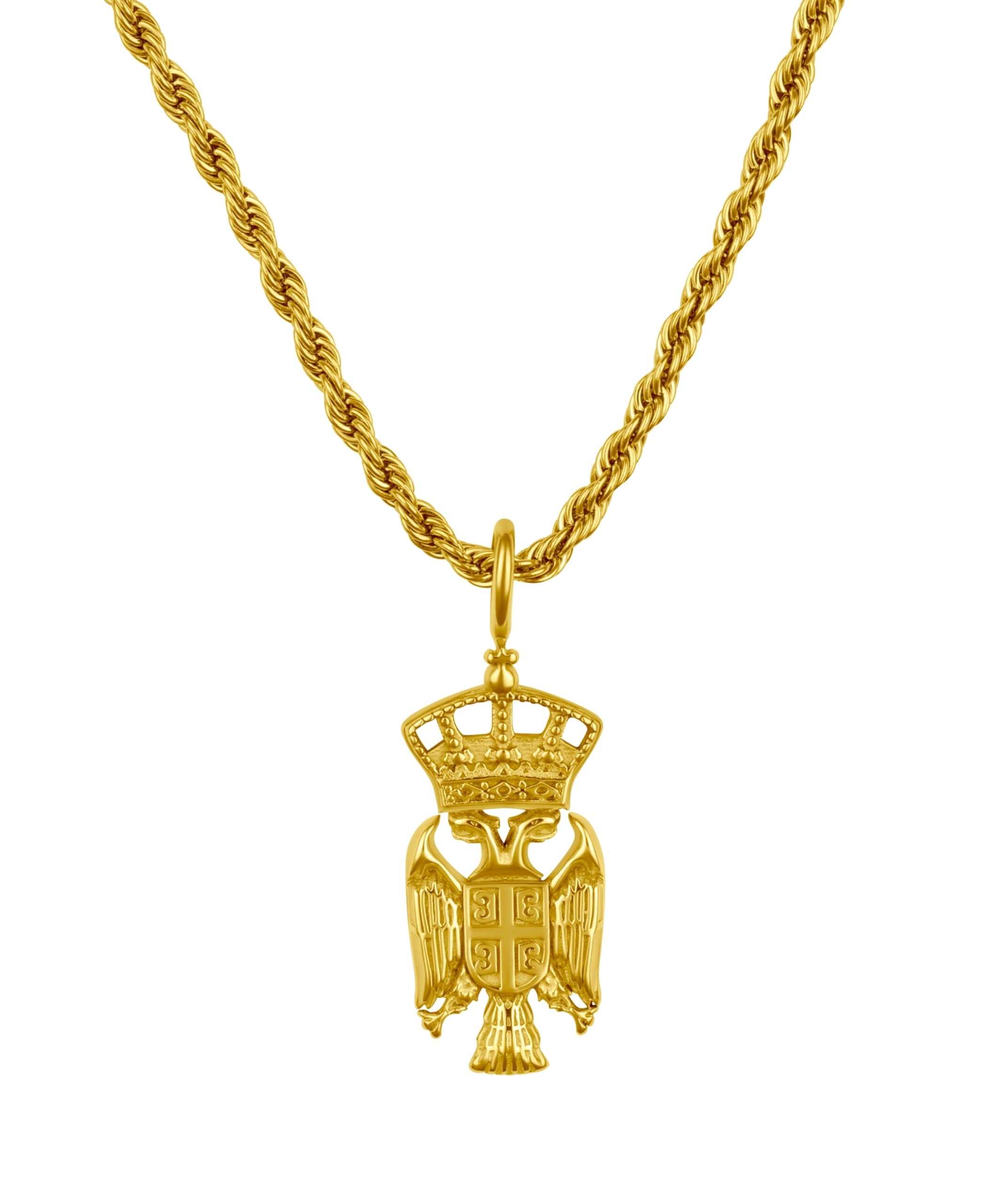 d'origine Serbien Adler Kette Herren – Serbisches Wappen (Edelstahl)