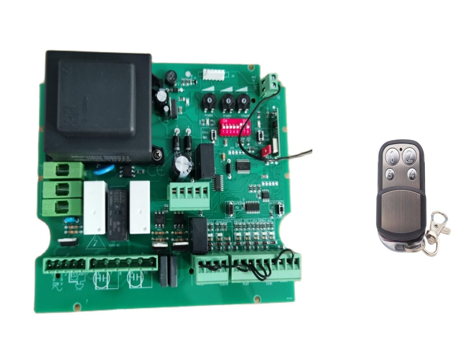 Swing/Sliding Gate PCB 220v AC 433 Mhz NC Model for Double Motor Swing/Sliding Gate Motor Circuit Board(220V Board 3 Remote)