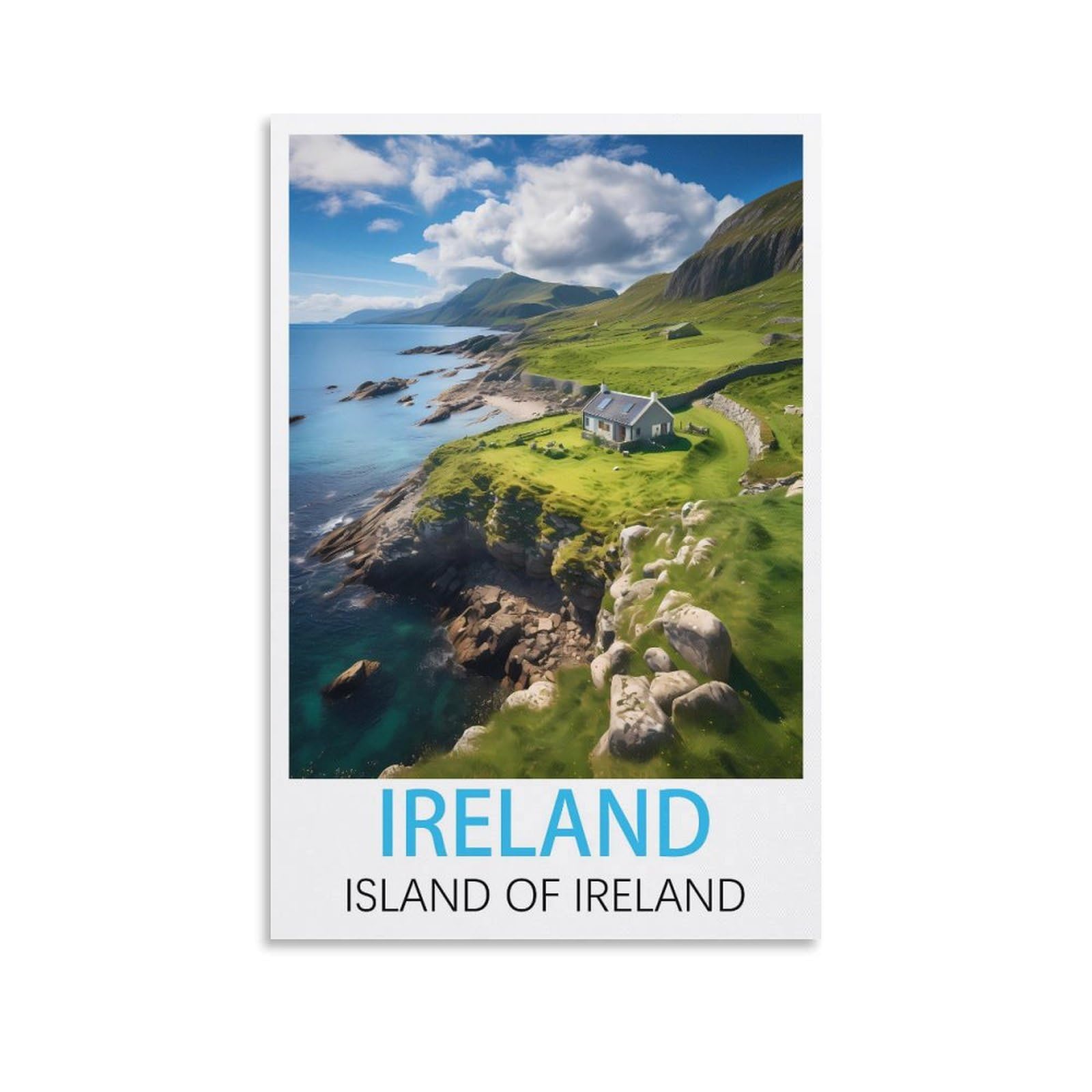 Metal Tin Sign Plaque Poster,Ireland Island of Irelands,Decoration for Home Wall Art Kitchen Bar Pub Room Farm Garage Vintage Retro Poster Plaque 15x30cm