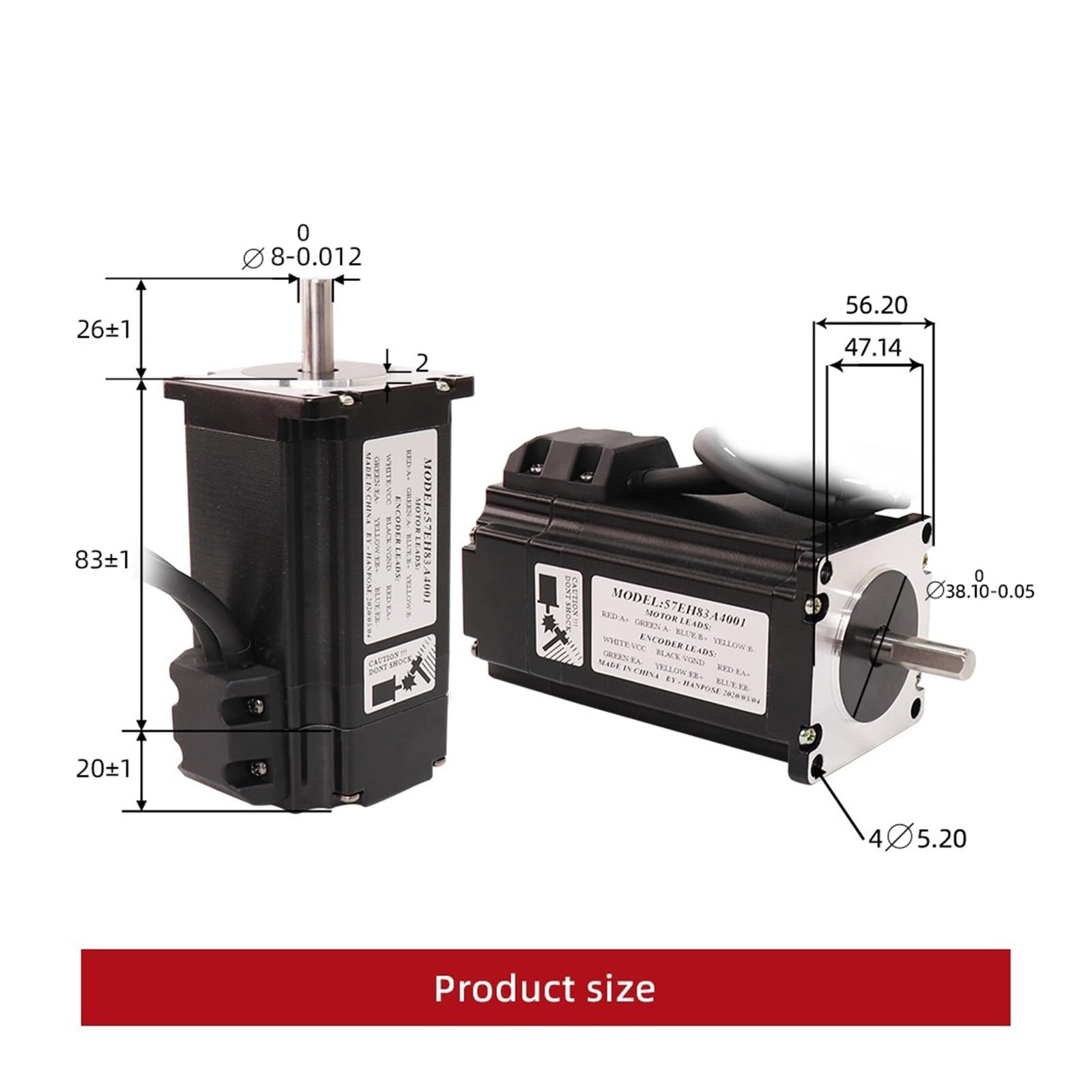 Schrittmotor-Treiber NEMA23 Schrittmotor 57 x 83 mm 2,6 Nm 57EH83A4001 + CL57 Closed-Loop-Servotreiber 57CME26 CNC-Controller-Kit for 3D-Drucker(57EH83-CL57 sets)