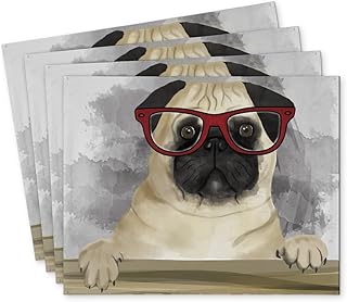 Begin Home Decor C4PP14185OYMSP 14 x 18 in. Geek Carlin Polyester Placemat for Stylish Home Decor - Set of 4