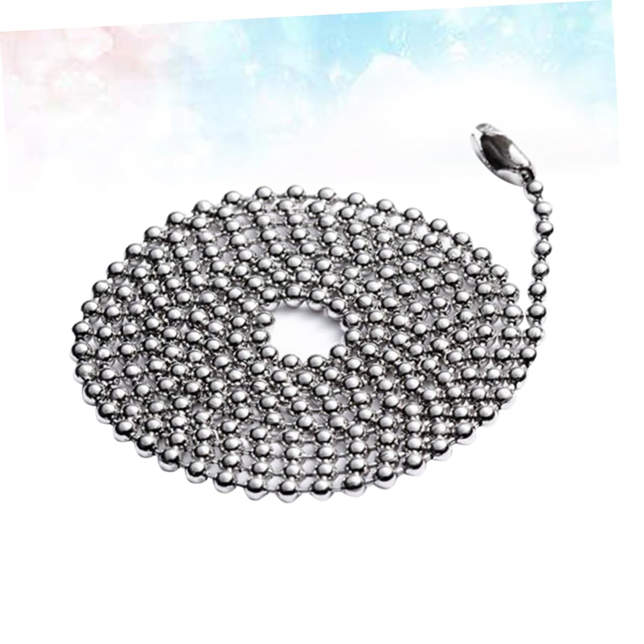 Gogogmee Solid Surface High Polished Metal Ball Chain Dog Tag Ball Chain Long Necklace for DIY Craft