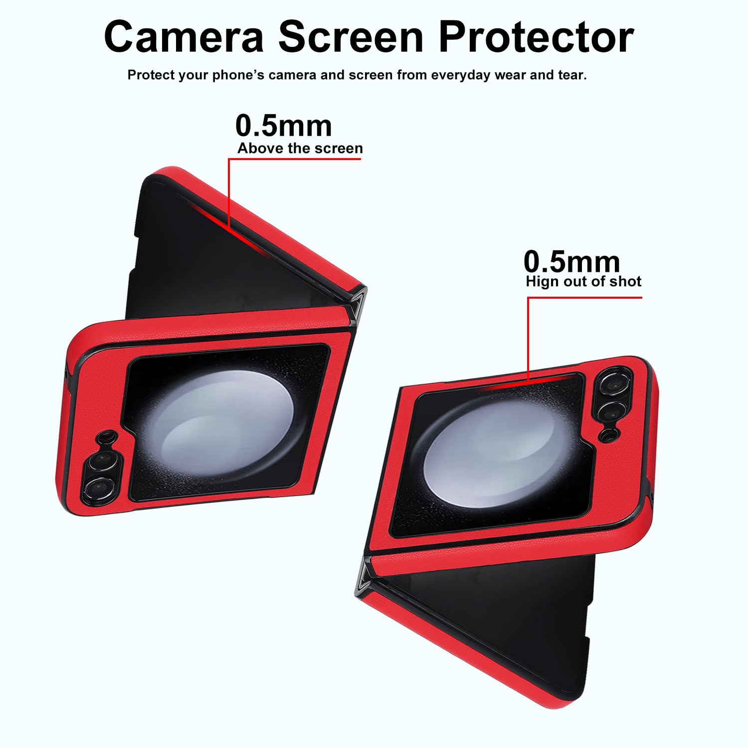 CIRONI Custodia per Samsung Galaxy Z Flip5/Flip4/Flip3, Cover da Donna in Pelle Sottile Custodia Protettiva Antiurto,Rosso,flip5