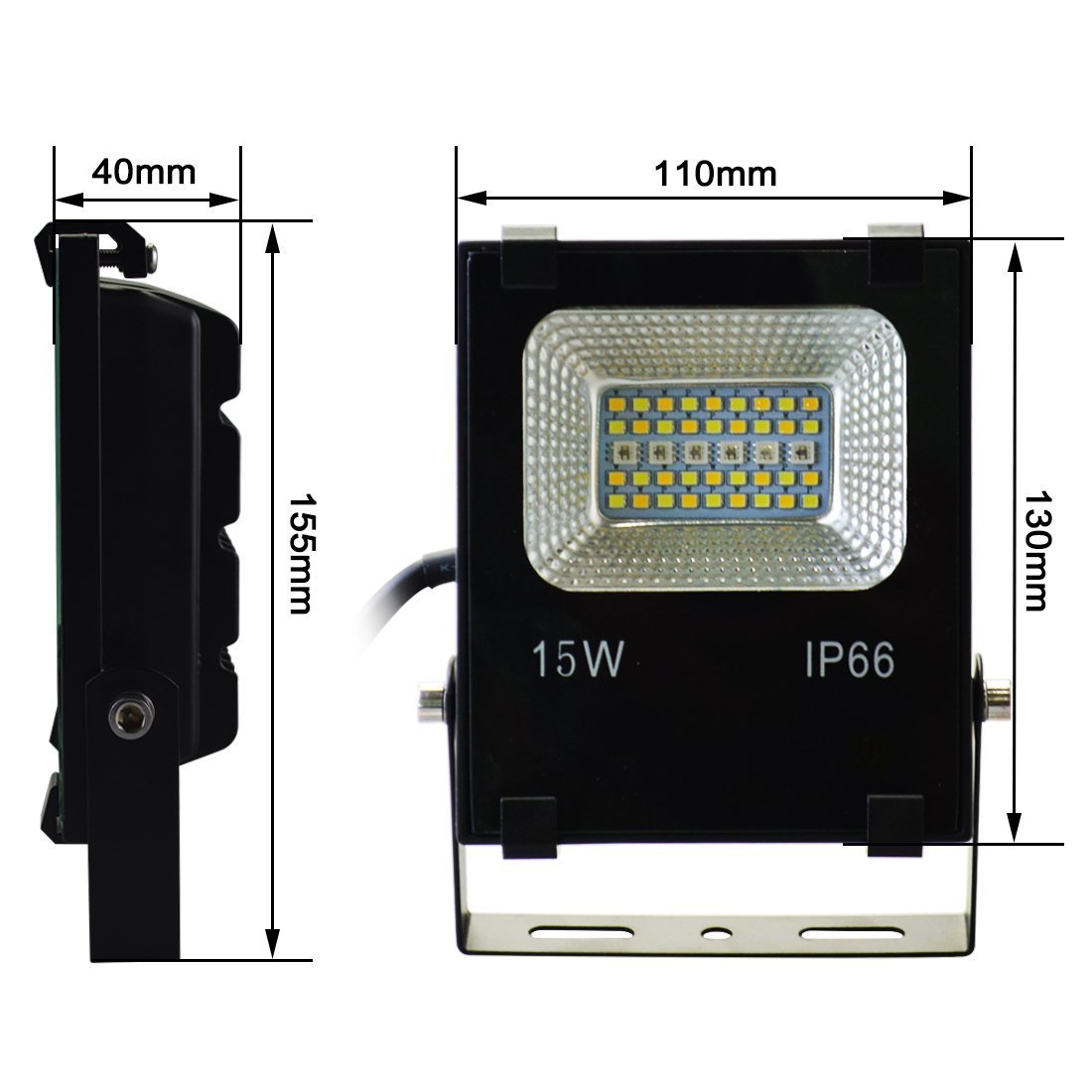 PROJECTEUR EXTERIEUR LED 230V 15W RGB + BLANC CCT (80106)