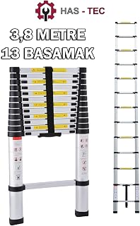 Teleskopik Merdiven 3,8 Metre 13 Basamaklı Alüminy