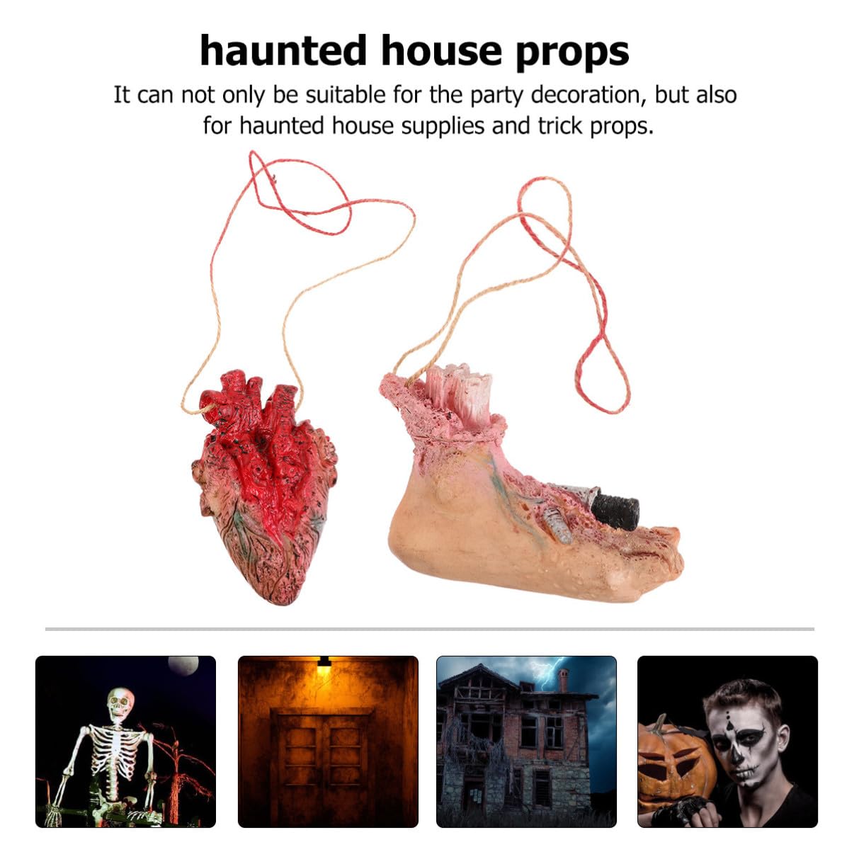 jojofuny 2 Stück Halloween Deko mit Gruseligen Latex Gliedmaßen als Schaurige Requisiten für Spukhäuser und Kreative Horror Hängeleien zu Halloween