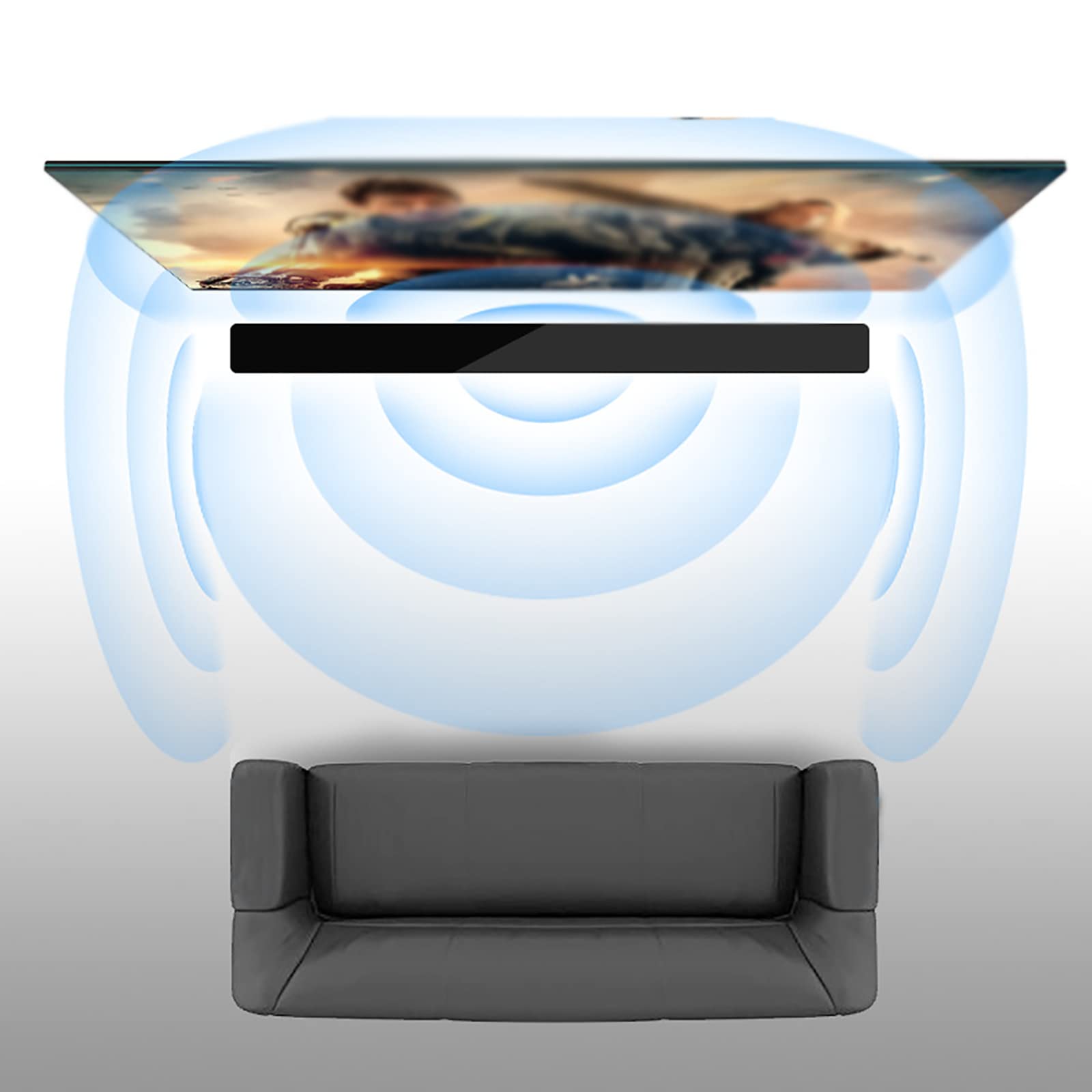 Barra de Sonido con subwoofer Integrado, Mini Barras de Sonido para TV con subwoofer Integrado, Barra de Sonido de TV con Cable e inalámbrico Bluetooth 5.0, Compatible con Asistente de Voz