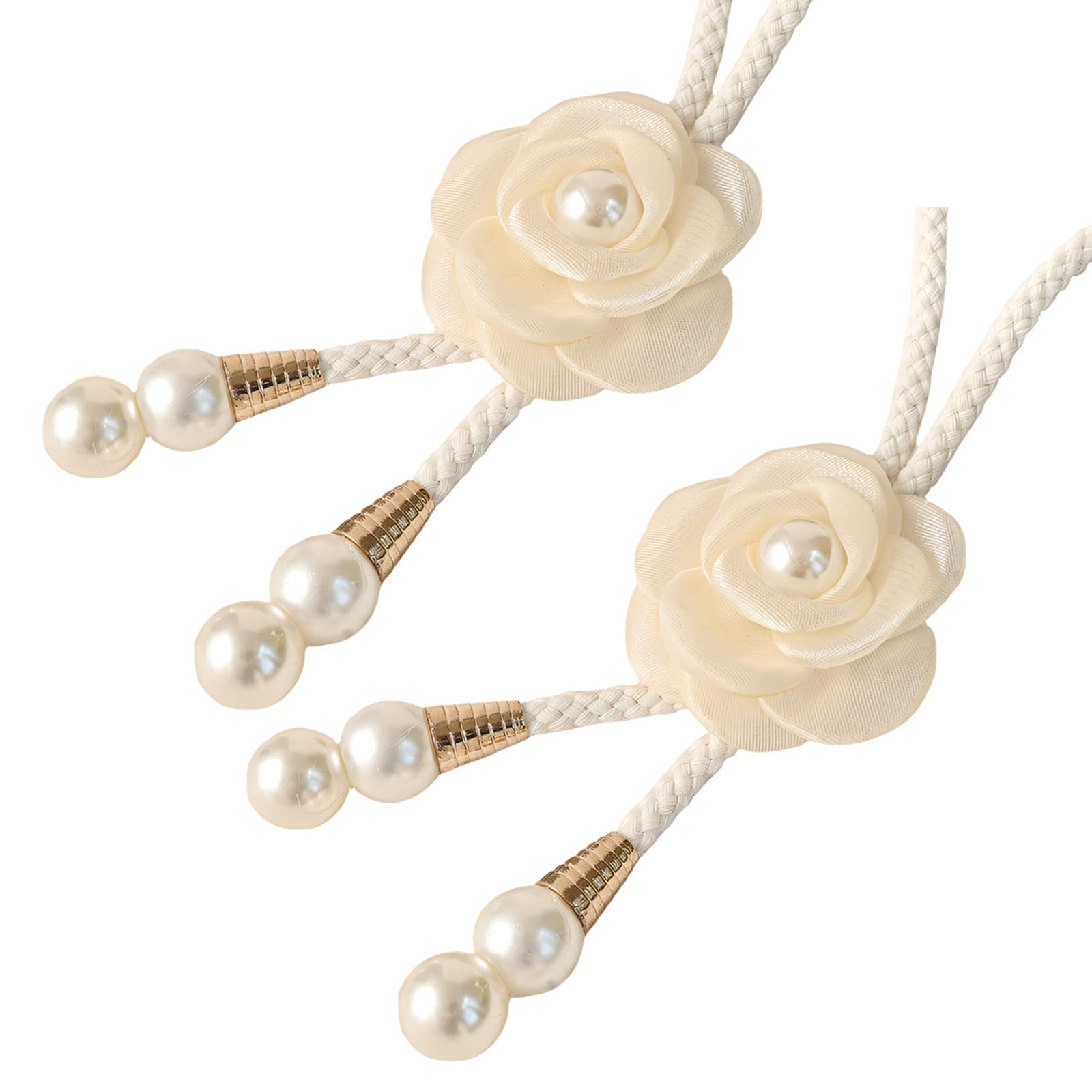 ZEPFJHE 2Pieces Soft Sheer Curtain Tiebacks with Delicate Flower Shape Multipurpose Curtain Rope Suitable for Decorating Flexible Window Tie