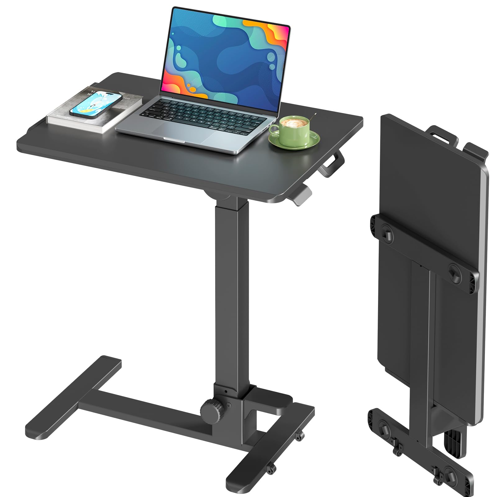 Poste de travail informatique portable bureau debout mobile pliable 27"