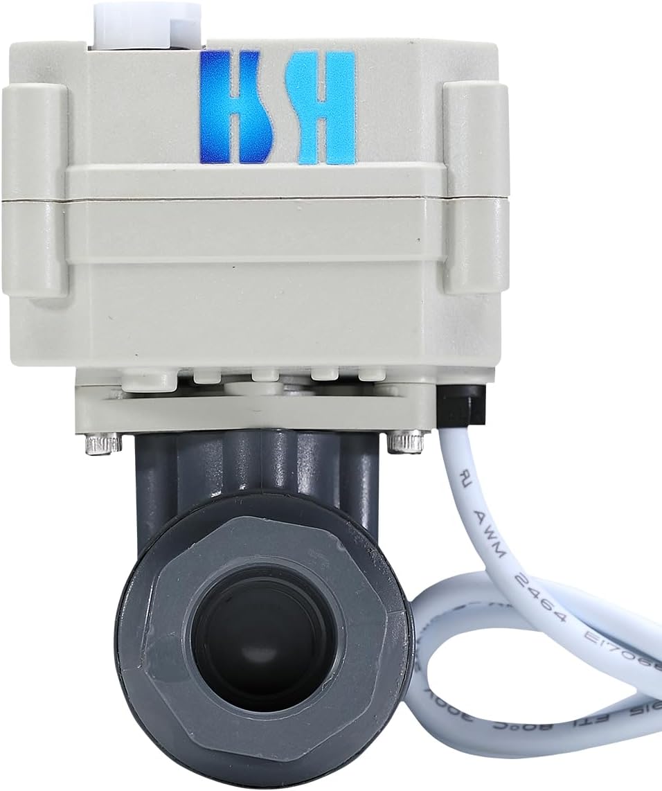 PVC 2 Way 1/2" 12VDC 24VAC/DC On/Off Plastic Auto Return Electrical Position Feedback Motorized Ball Valve