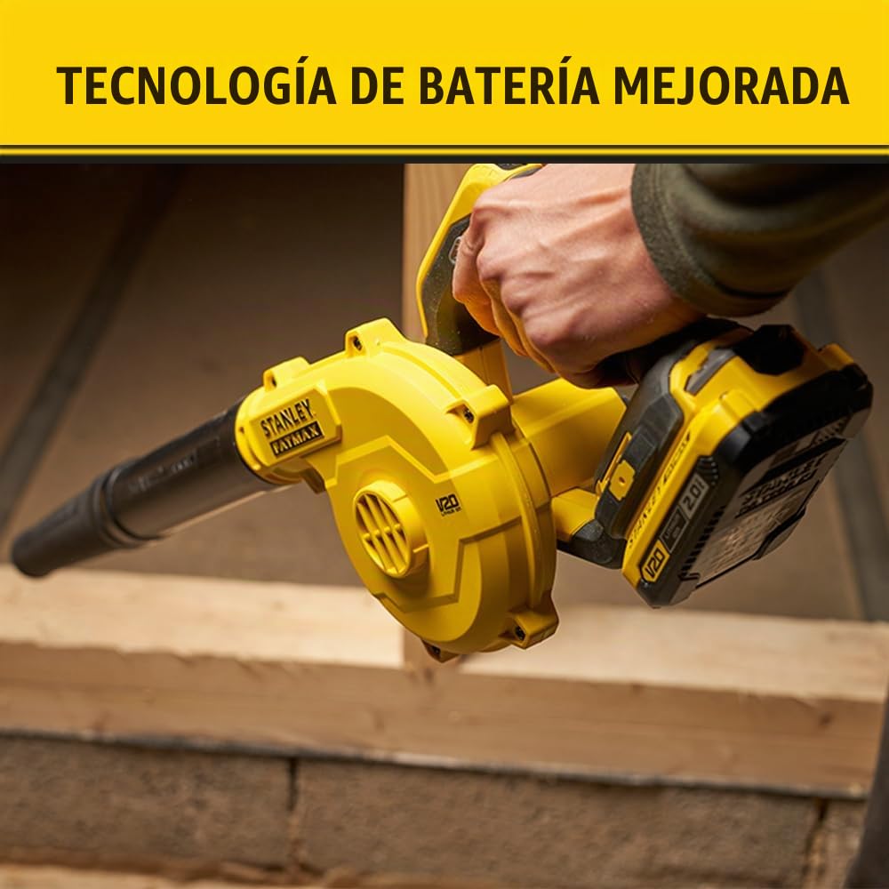 Soplador Compacto V20 Li-Ion 18V, 3 velocidades, velocidad del aire 80 m/s (288 km/h), caudal de aire 170 m³/h. Sin batería/cargador