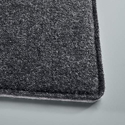Image of House of Quirk Felt Desk Pad Laptop Keyboard Mouse Pad with Paper and Pen Pocket for Desktops (Dark Grey) 60x40cm