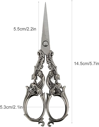 Miniatura 2 de Tijeras de bordado vintage, tijeras profesionales de acero inoxidable, tijeras retro para bordar, agujas de manualidades, uso en el trabajo