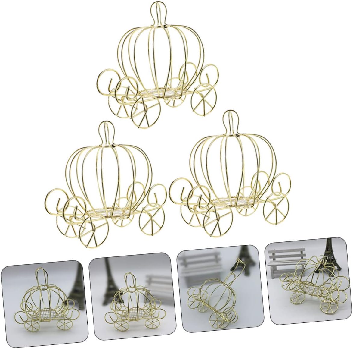 Gatuida 3pcs Pumpkin Carriage Candy Holders for Halloween Party Favors Festive Banquet Packaging Cases Decorative Treat Boxes for Celebrations and Events