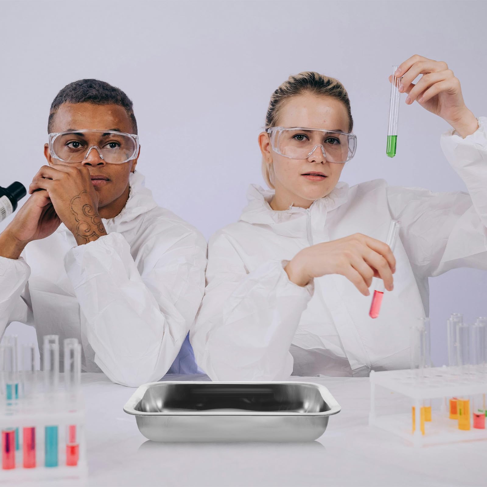 GLEAVI Vassoio per dissezione da laboratorio: struttura in acciaio inossidabile formato A4 con strato di cera - strumento didattico di biologia per insegnanti e studenti nei laboratori di anatomia