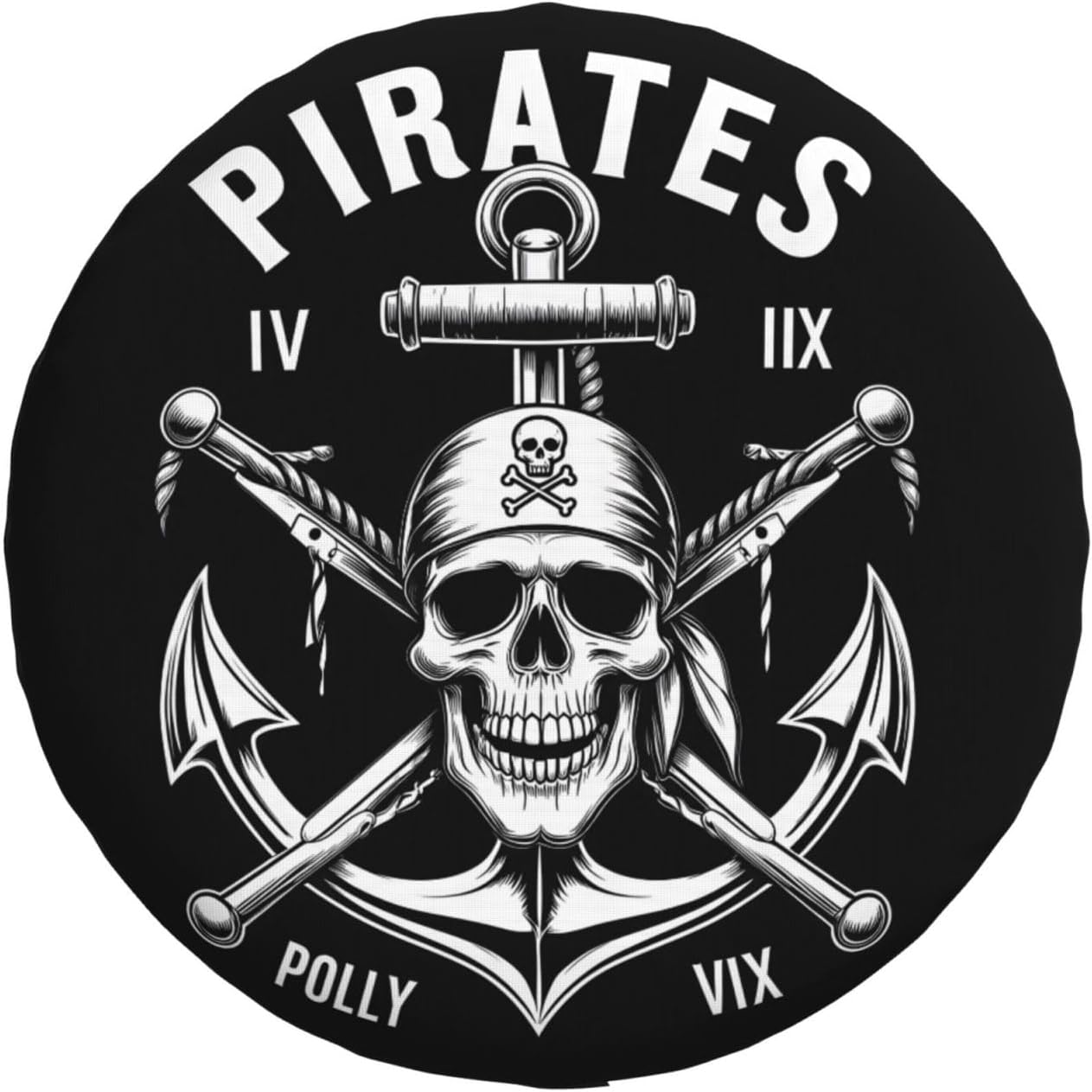 IBILIU Cool Pirate Spare Tire Cover,Pirate Skull Swords Anchor Rope Tire Cover Wheel Protectors Weatherproof Universal Fit for Cars Trailer RV SUV Camper Truck - 15 Inch