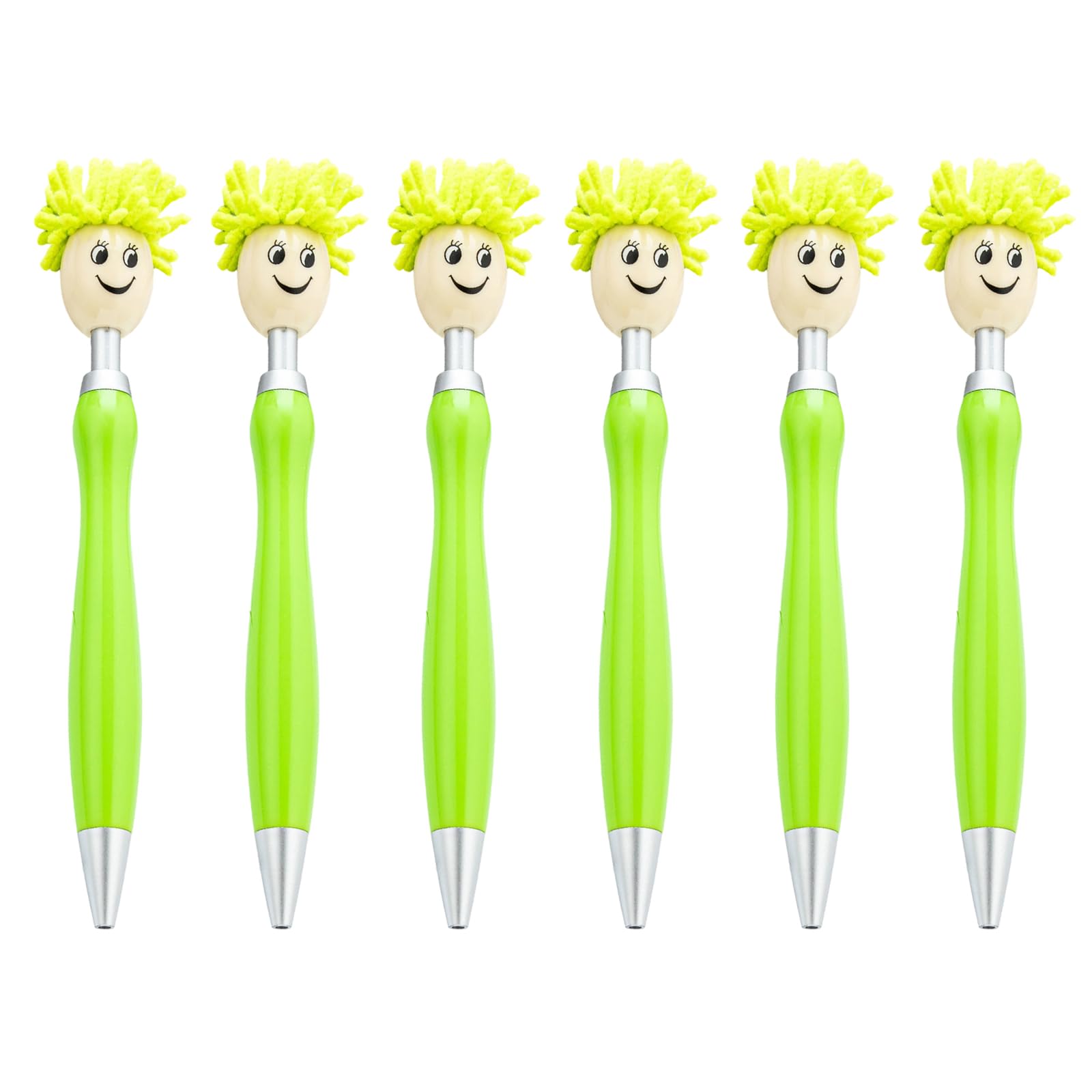 Buxuaaaa 6pcs Smooth Writing Pen Mop Head Pen Pressing 1.0mm Retractable Ballpoint School