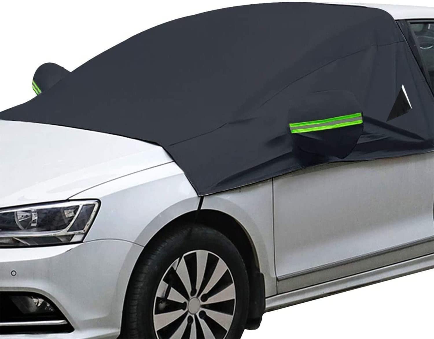 Photo 1 of Ajxn Extra Large Windshield Snow Ice Cover with Side Mirror Covers, Protects Windshield and Wipers from Weatherproof, Rain, Sun, Frost, Vehicles, Cars Trucks Vans and SUVs Black #9 (37"*25.6")