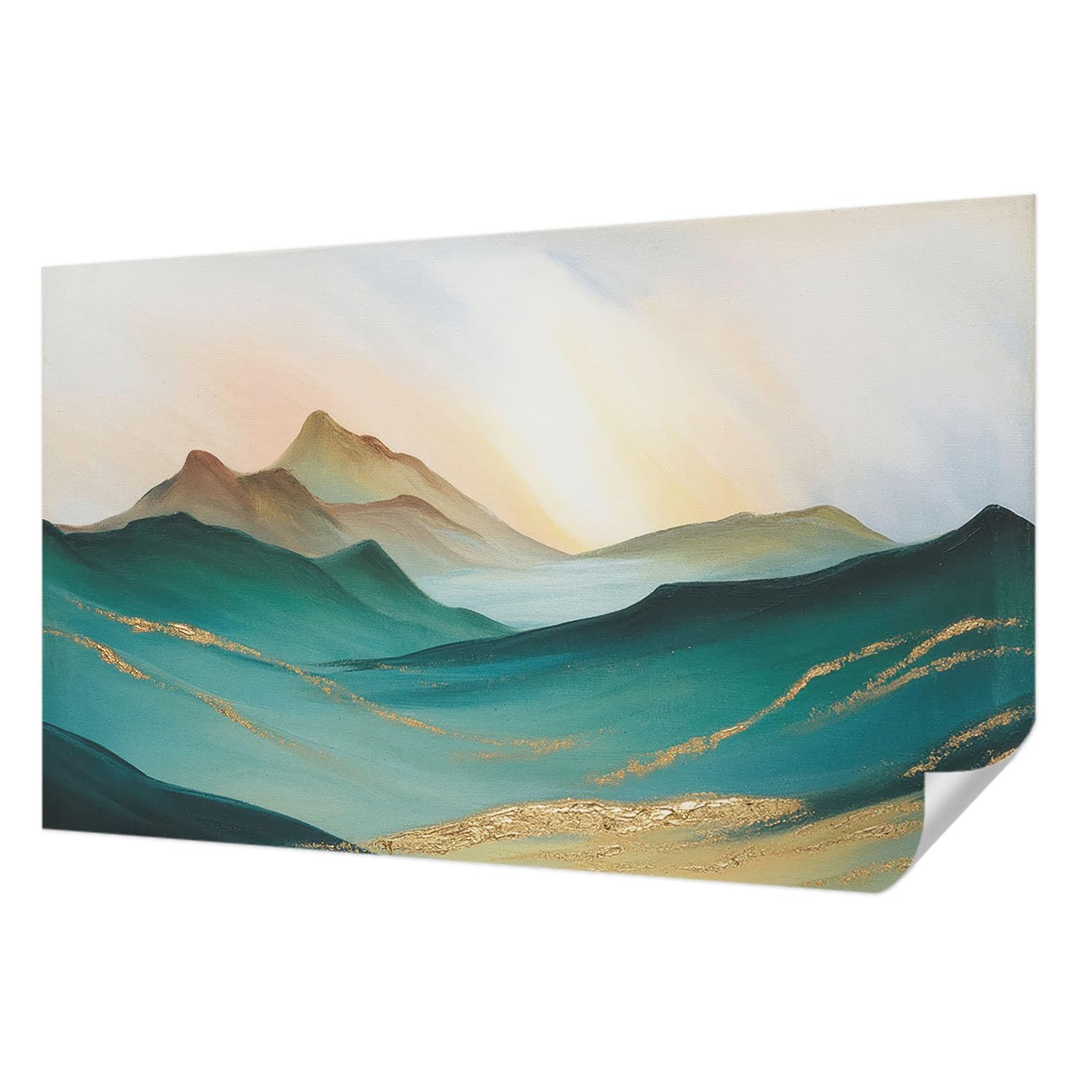 Papier peint panoramique paysage paisible pour décoration salon chaleureux