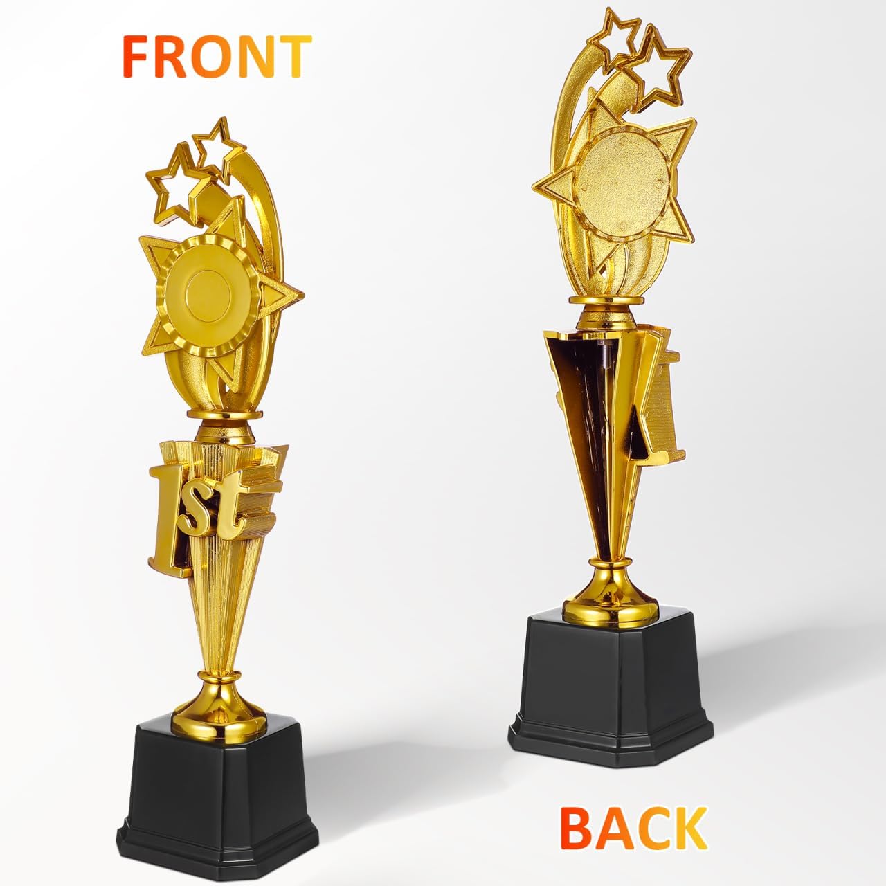 Didiseaon 1st Place Trophy - 14.6 Inch Gold Star Award Trophy Cup - Large Plastic Reward Trophies for Soccer Football Tournament, School Sports Competitions & Achievement