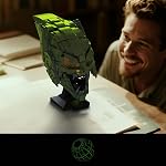 Green Helmet Compatible with Lego, Head Building Blocks Set, Display Collectible Decoration Set for Adults, Men, Women, Mom, Dad, 16+, Collectible Gift Idea