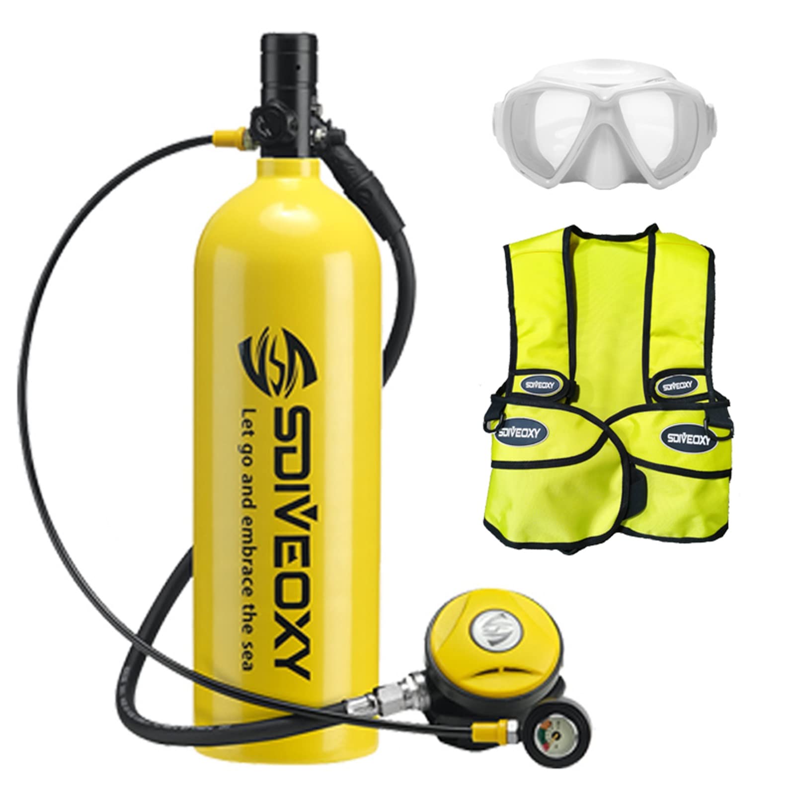 Bombola Ossigeno Subacquea Portatile 2L - Fino A 40 Minuti Di Autonomia | Con Zaino E Occhiali - Foto 7