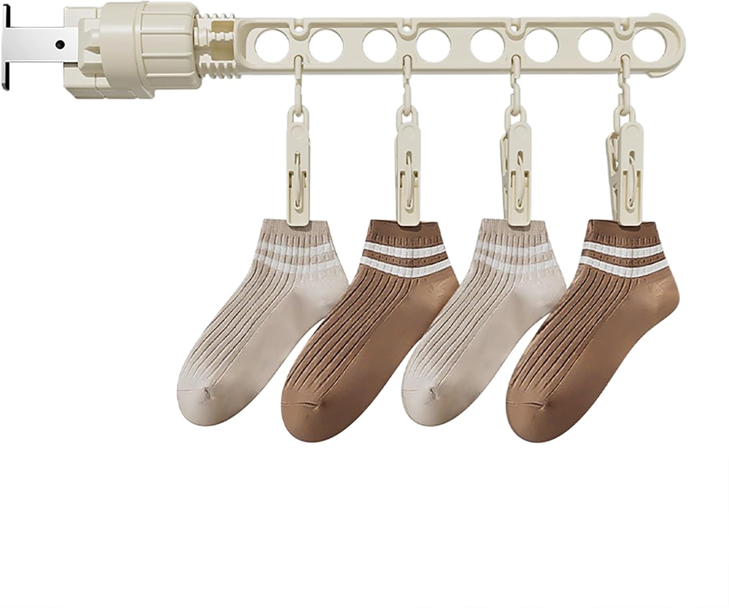 Folding Travel Clothes Hangers, Multifunctional Portable Clothes Storage Rack with 8 Hole, Retractable Wall Travel Hanger for Outdoors Activities Cruise RV Hotel - Image 1 of 9