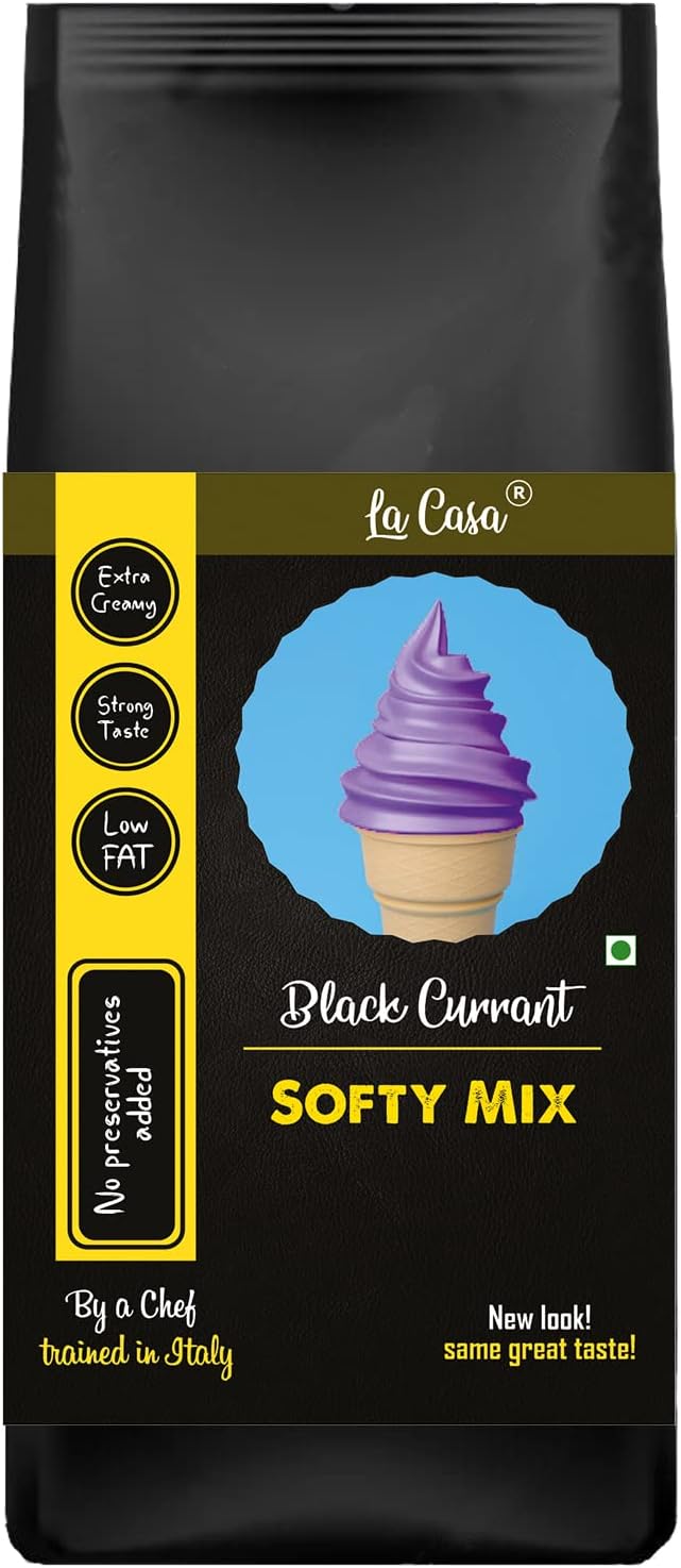 Soft Serve or Softy Premix - Black Currant | Extra Creamy & Strong Flavor | Simply add Milk to prepare Soft Serves | 250g |