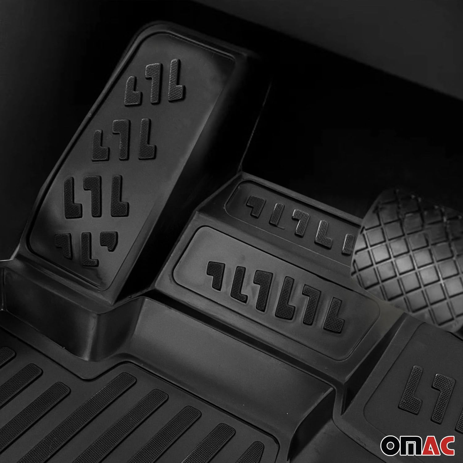 OMAC Tappetini in Gomma Tappetini Compatibili con Citroen C5 Aircross 2018-2025 Gomma TPE Nero