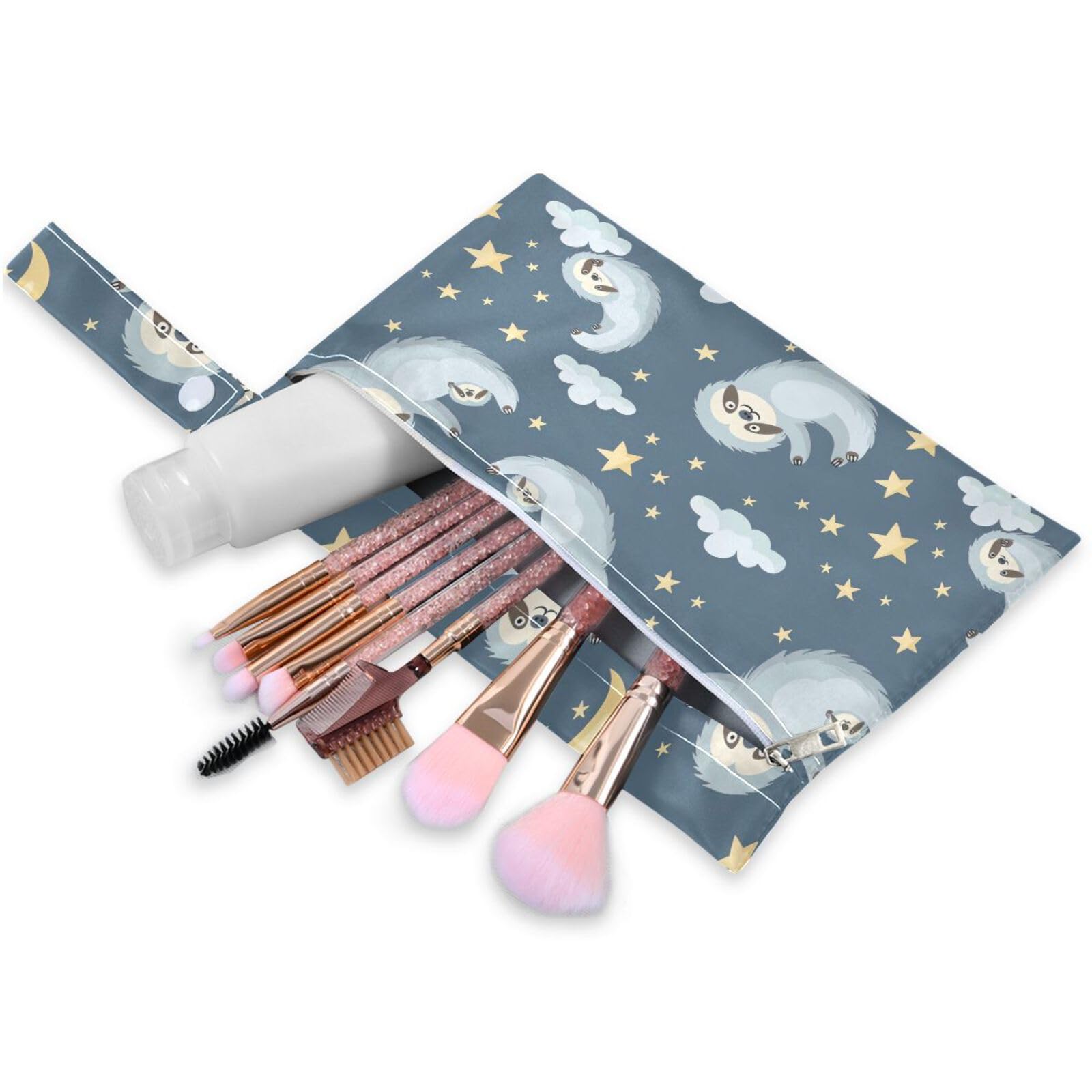 Coikll Wet Dry Bags for Cloth Diaper 2 Pack Waterproof Yoga Gym Bag for Swimsuit Wet Clothes Baby Items-?Otters and Stars?