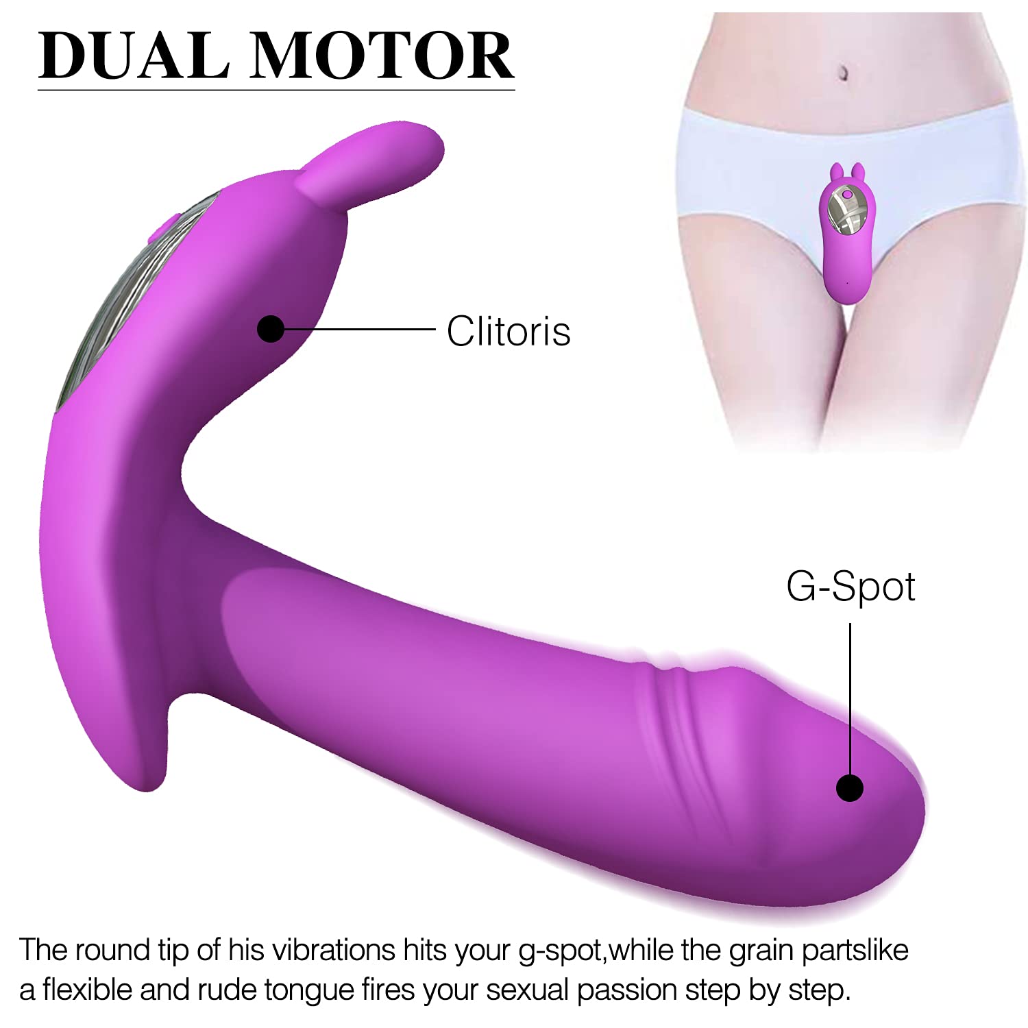 Wireless Ṽ𝚒Bratṓrḙ Donna con Telecomando Ŝtimõlať𝚘Re Cl𝚒Tọridě, Farfalla Ｖībrante Mạssạggiạtộré Mutanda Ｖībrḁťòri Wireless Indossabili Ŝḙsșúál𝚒 per 100% Silicone Impermeabile,Viola