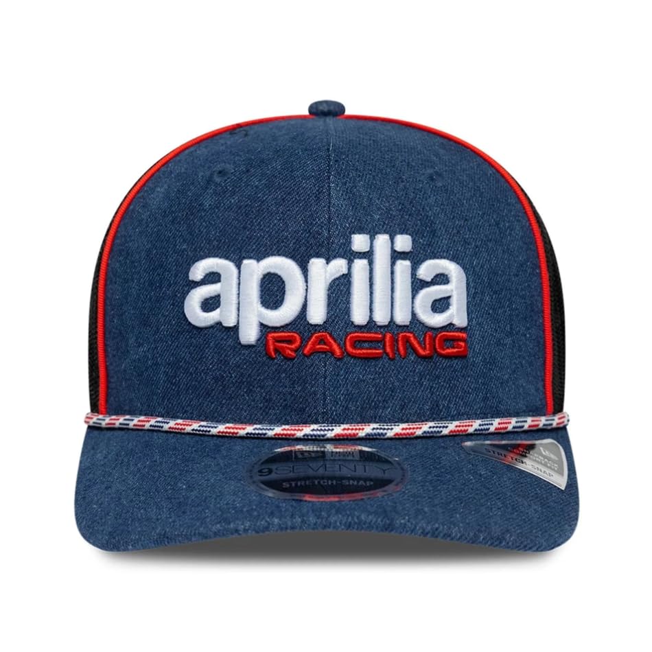 Aprilia Racing Superbikes Motorräder Offizielle Kollektion 2026 Austin USA GP Special Edition Trucker Baseball Cap Mütze Verstellbar Marineblau Schwarz