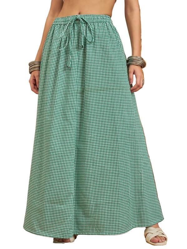 inweave Green Small Check Skirt_(Free Size)-picture-25