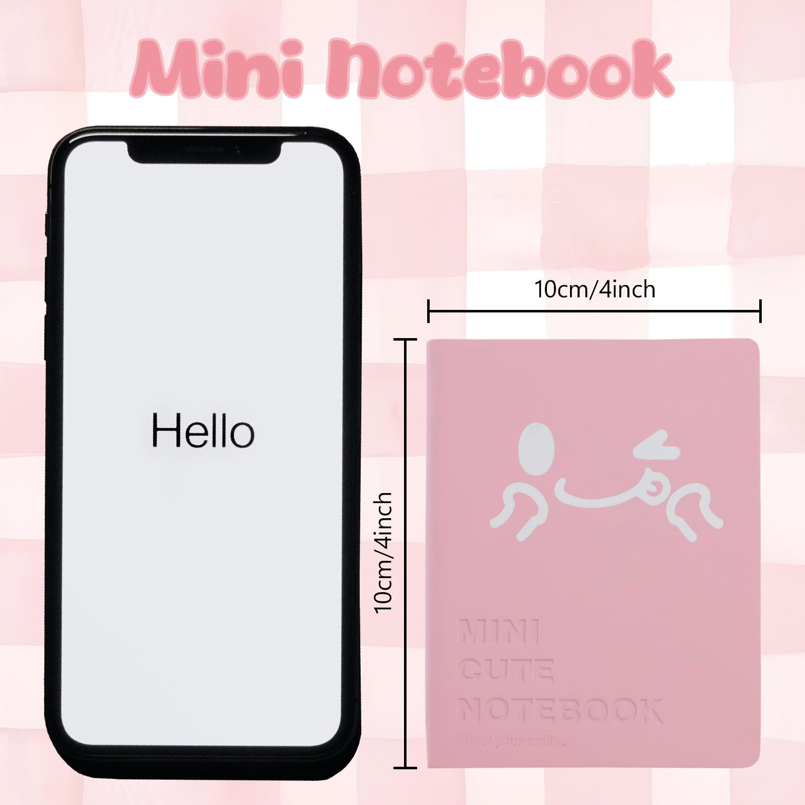 CXRYLZ 6 PCS Small Pocket Notebook, Mini Cute Smiley Journal with PU Leather Cover - Image 2