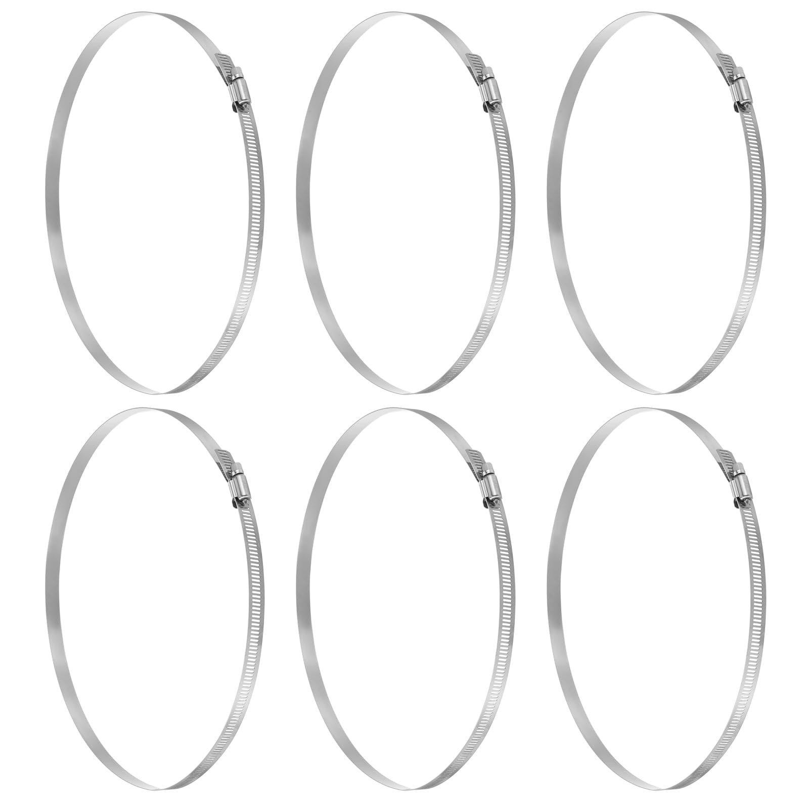 sourcing map 6 Pcs Hose Clamp 10-5/8"-11-1/2" (270-292mm) 304 Stainless Steel Adjustable Worm Gear Hose Clamp with Phillips Screw Assortment Kit for Fuel Line Pipe Plumbing Automotive Tube
