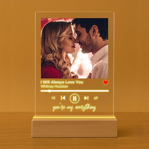 Miniatura 2 de Personalized Music Plaque - Custom Acrylic Song Plaque Customized Music Sign Photo Gift Personalized Anniversary Celebration Gift Long Distance
