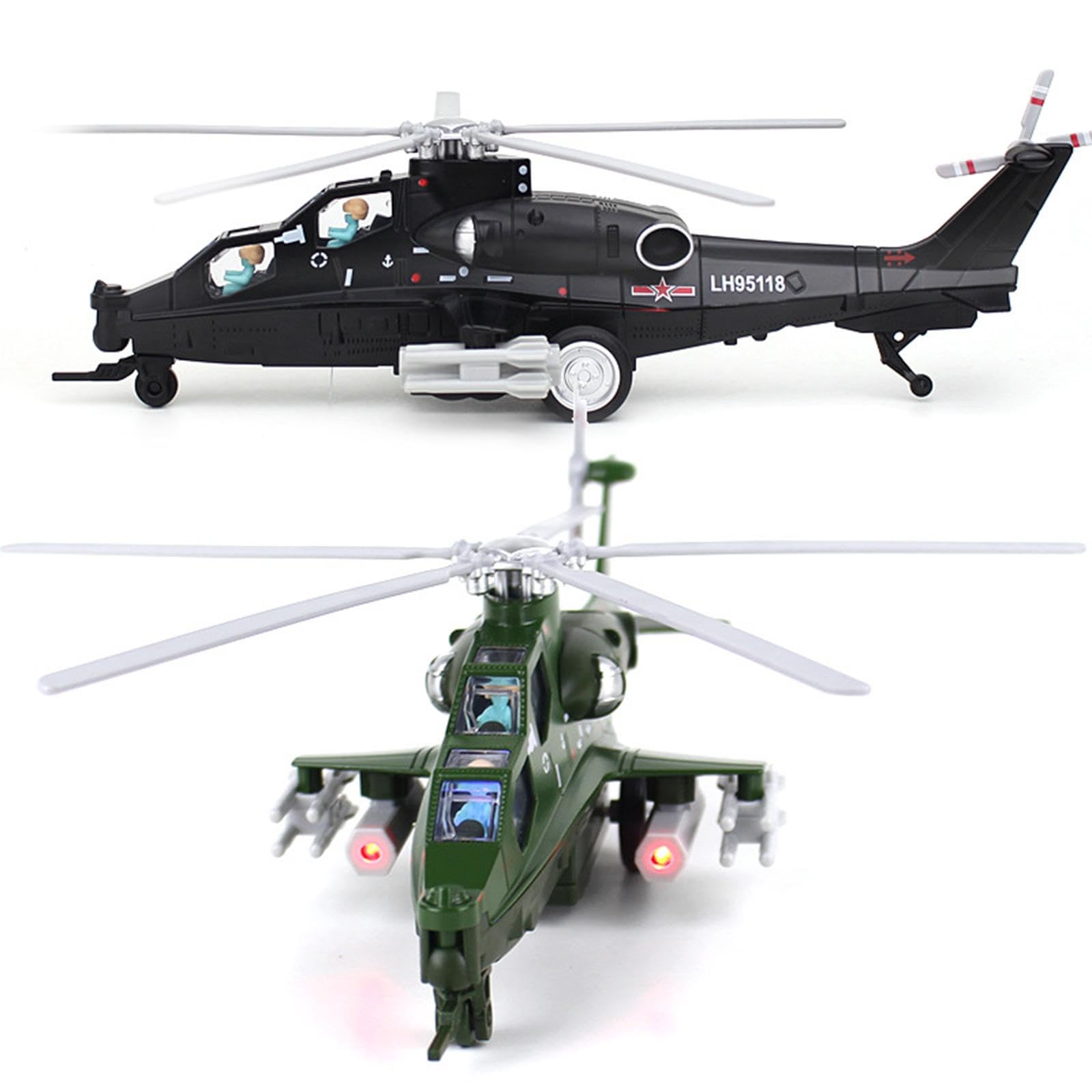 Sharplace de Juguete con Luces Y Sonidos para Juegos de Imitación, Exhibición de Escritorio, Avión de Juguete con Mecanismo de Retroceso, Avión de T, Verde