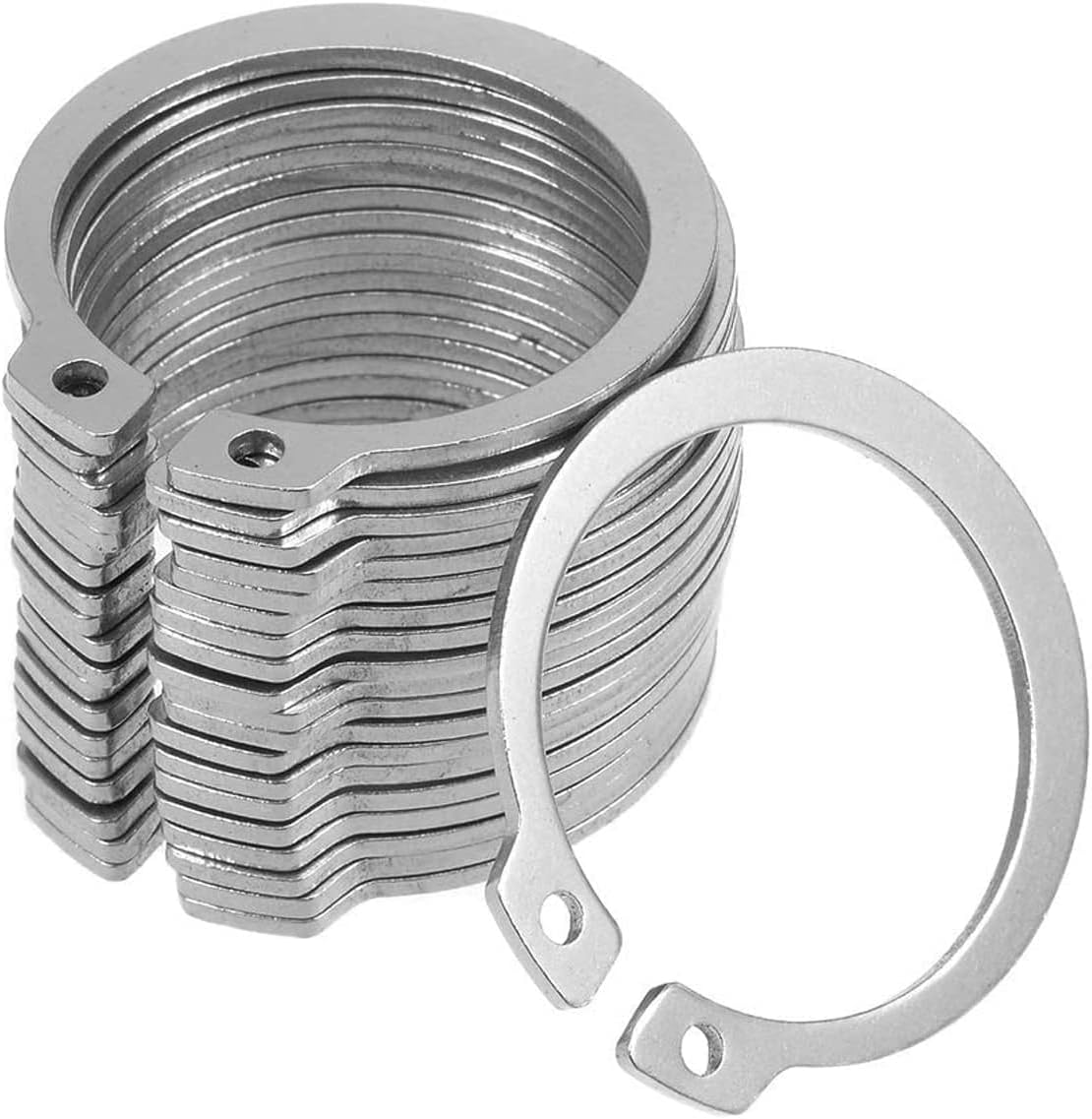 C-Clip Circlips Clip Rings,retaining Rings,50 Pcs External Circlips C-Clip Retaining Snap Rings Suitable for Fix Bearings and Electrical Appliances,