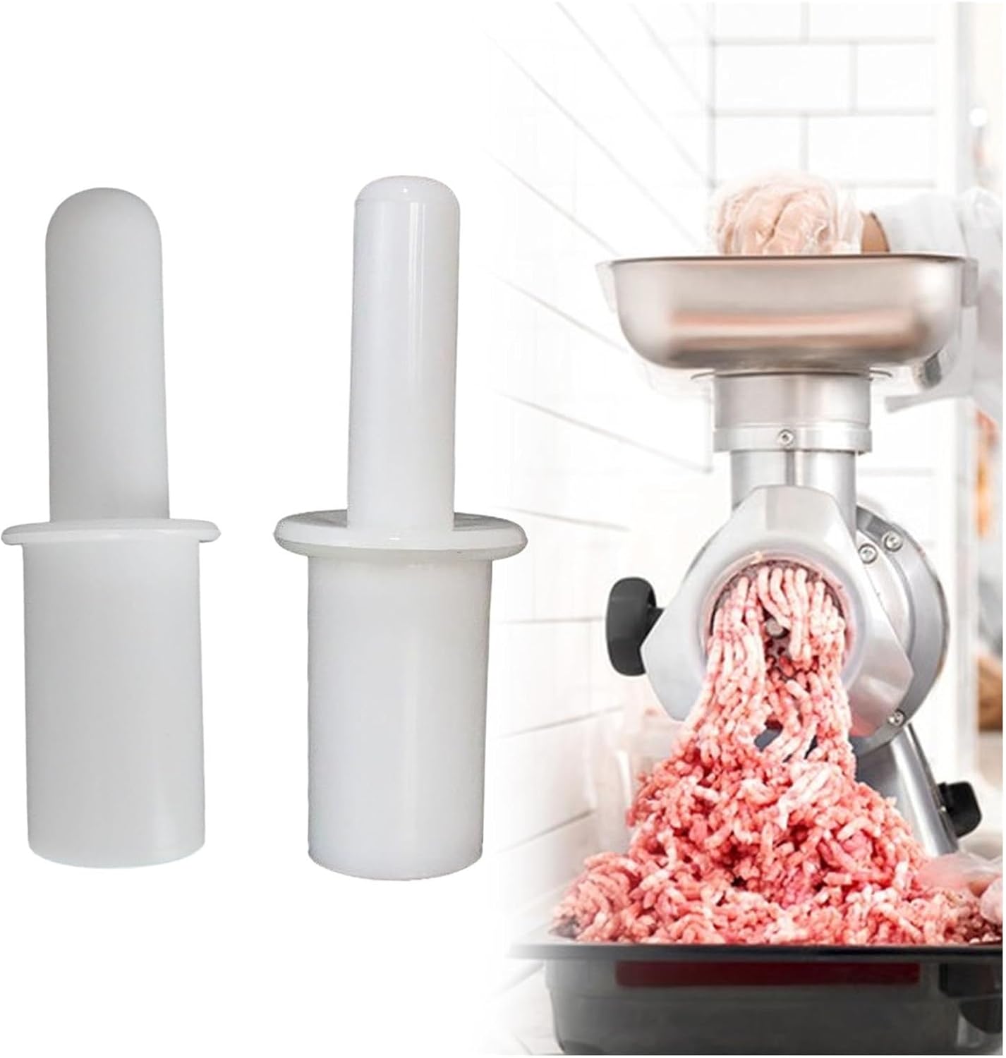 2pcs Meat Grinder Feed Stick Easy To Disassemble Attachment Multifunctional Pusher For Home Restaurant Blender(5.3cmx20cm)